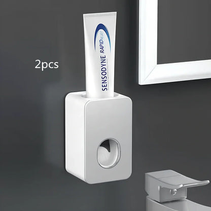 Automatic toothpaste dispenser wall-mounted with punch-free installation measuring 18.5cm