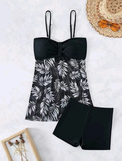 Women's high-waist mesh swim boxers in black, blue, and peacock green colours