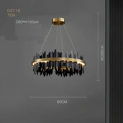 Italian minimalist iron pendant lamp with organic glass shade in black finish, adjustable height mechanism