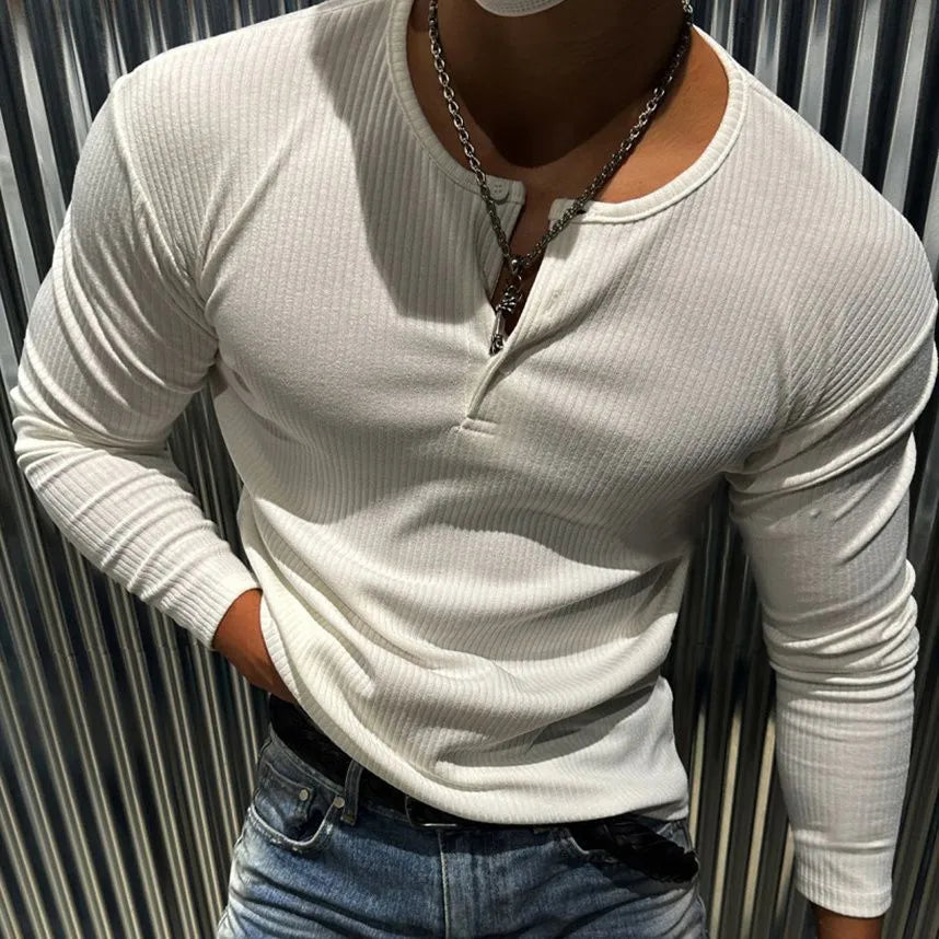 Men's quick-drying breathable striped top in black or white, rabbit fur fabric, sizes M to 3XL.