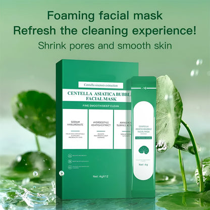 Natural organic avocado deep cleansing bubble mask box with 12 individual 4g sachets