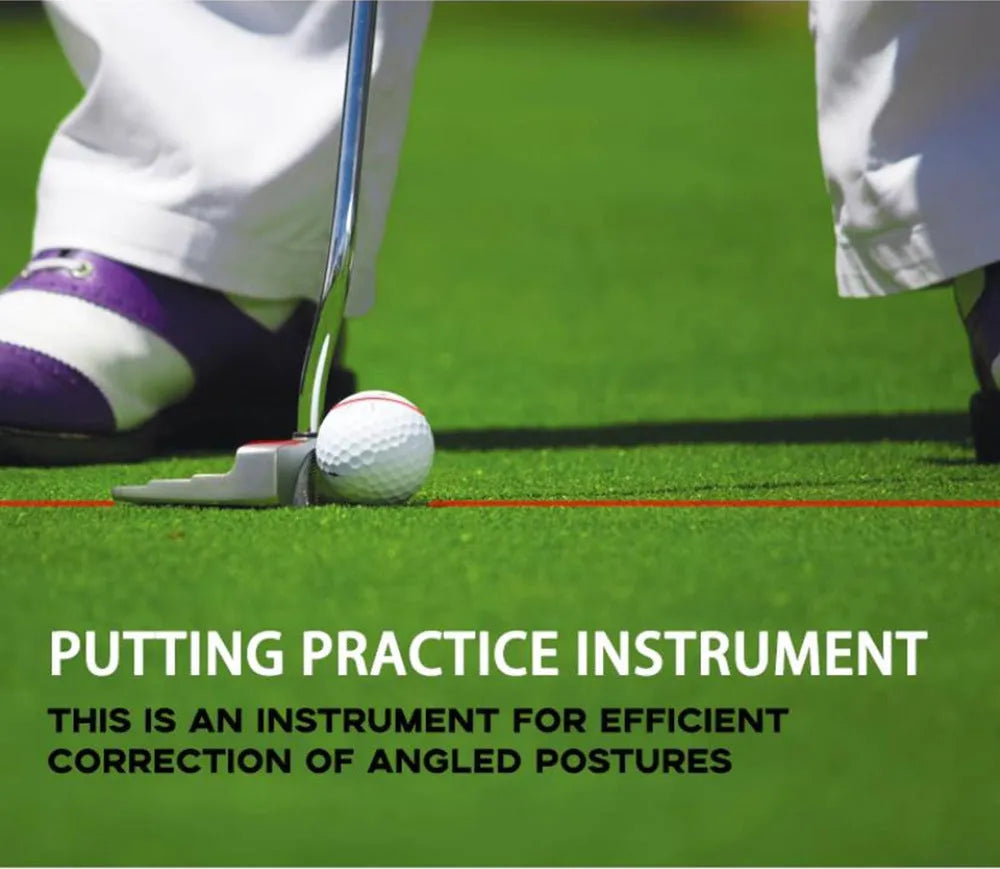 Black golf laser aiming sight with clip mount for putting alignment training.