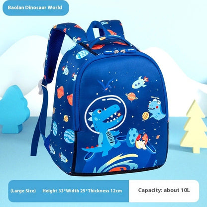 Children's schoolbag with air pillow belts showing forest animal pattern in royal blue colour