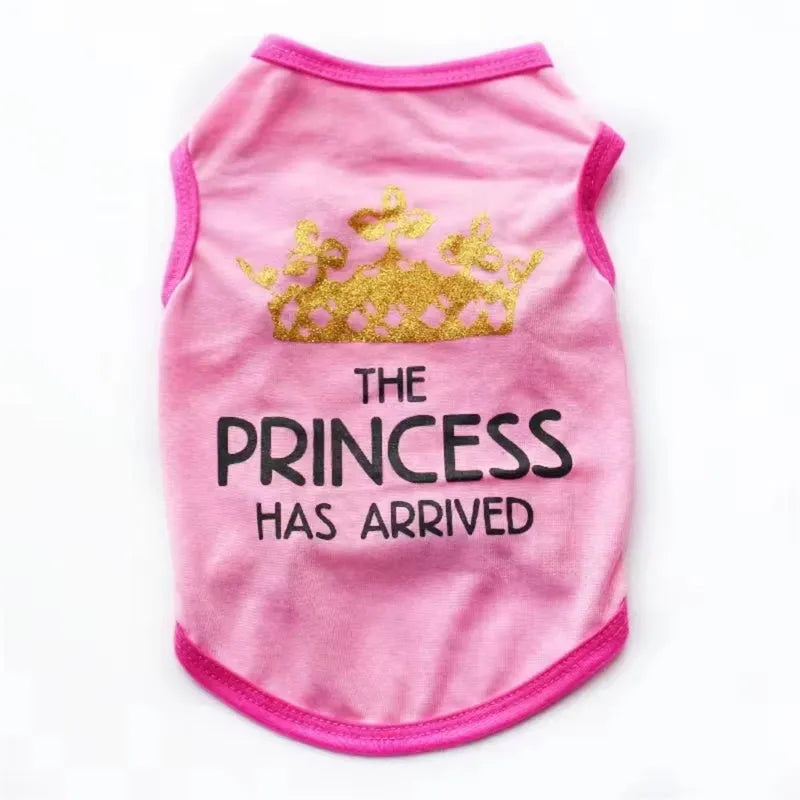 Cotton summer vest for puppies in various colours including black, grey, blue, and pink options.
