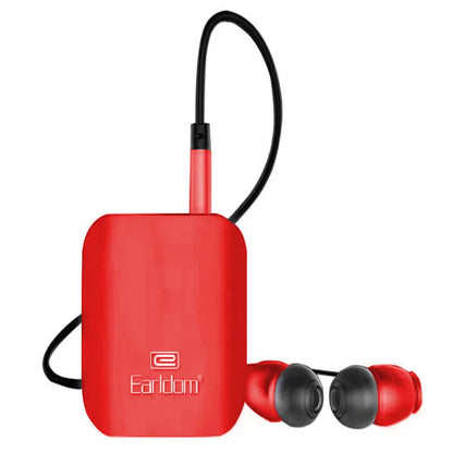 Bluetooth audio receiver with lavalier clip for running headphones in black, grey, or red