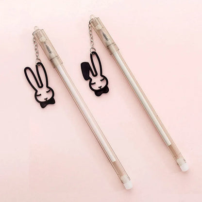 Decorative gel pen with rabbit pendant charm and 0.38mm fine tip