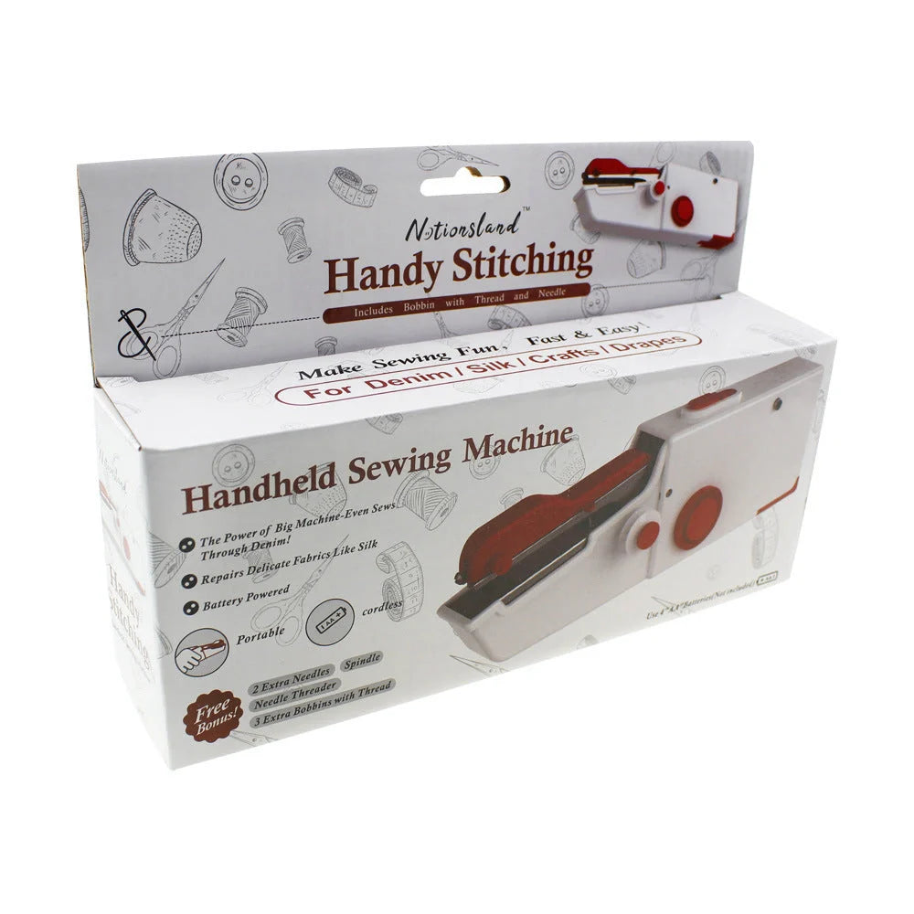 Portable Mini Hand Sewing Machine for quick fabric repairs, cordless operation, compact design