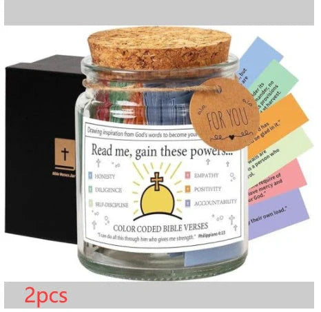 Bible Verses In A Jar glass container with 90 inspirational verses