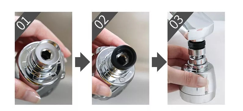 Faucet splash head filter with brass interface and ABS body for durable use