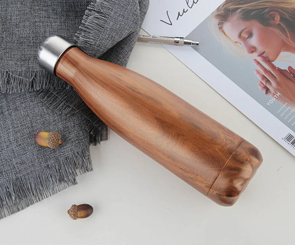 Stainless steel thermal water bottle with 500ml capacity and vacuum insulation technology