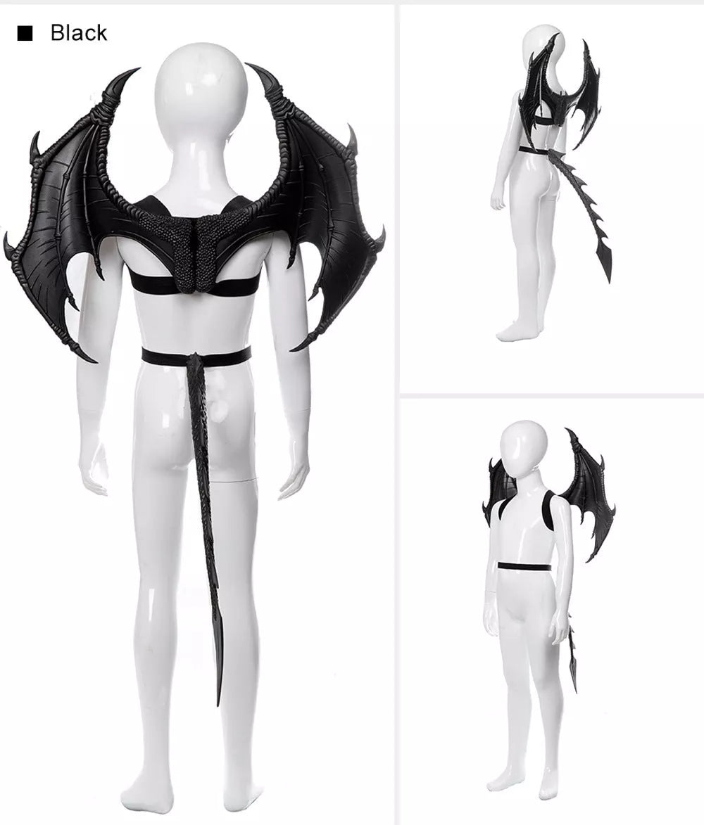 Halloween Dragon Wings Toy in green, red, blue, and black for costume parties