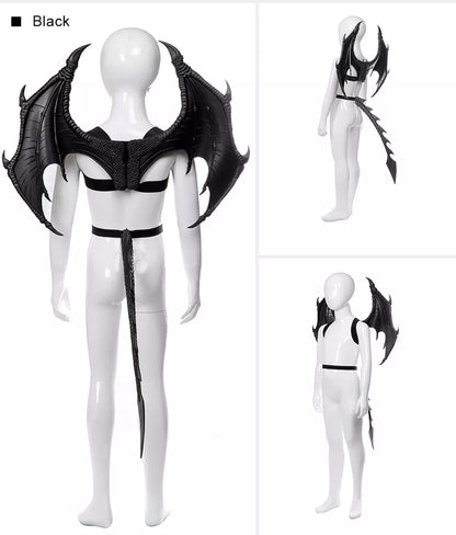 Halloween Dragon Wings Toy in green, red, blue, and black for costume parties