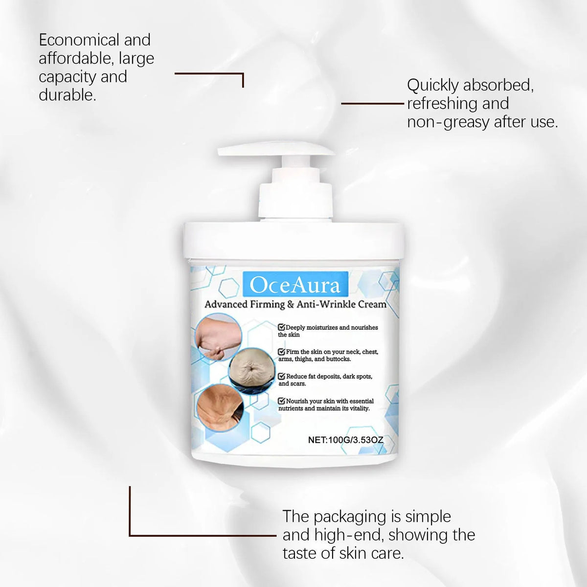 100g jar of gentle moisturising cream with hyaluronic acid and coffee extract for facial hydration