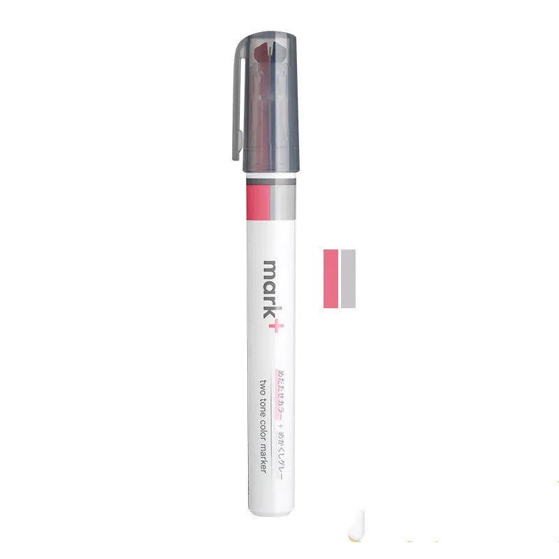 Mark+ series fibre-tip highlighter marker pen in six colours showing 15mmx131mm size