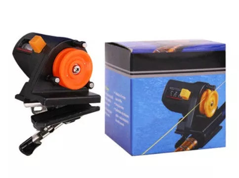 Black portable fishing line counter with depth finder up to 999 meters