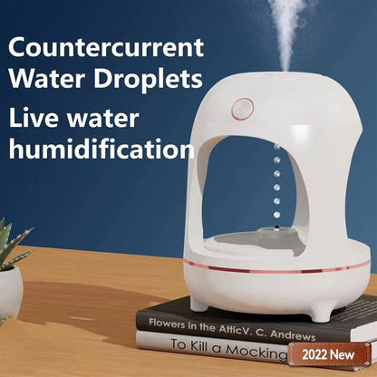 Levitating Water Drops Humidifier with LED night light and air purification feature