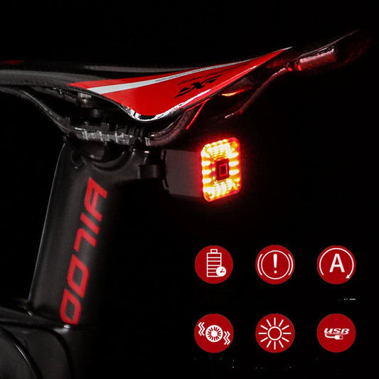 Smart bicycle brake light with USB charging and auto-brake detection for improved cycling safety and visibility