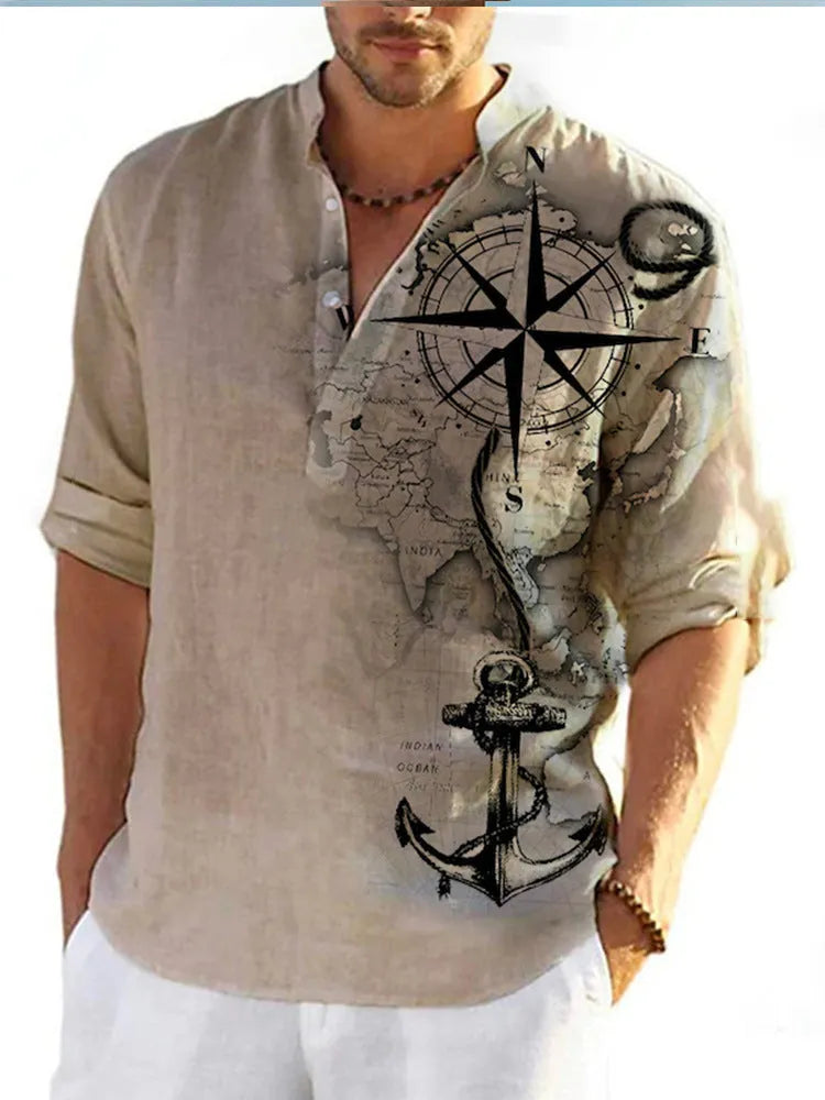 Thin striped Hawaiian long sleeve cardigan shirt in multiple colours and sizes up to 6XL