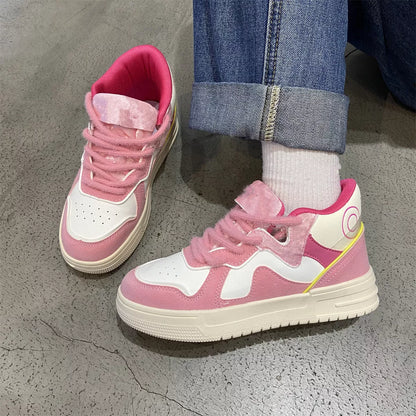 Women's high-top sneakers with color blocking and rubber sole