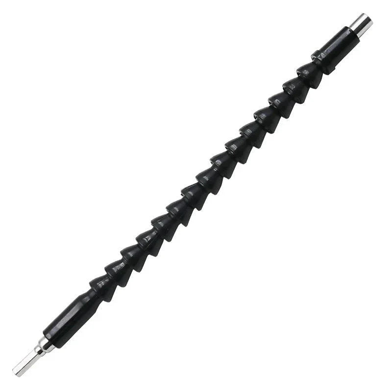 Flexible shaft drill bit in various lengths and colors for accessing tight spaces during DIY home improvement projects