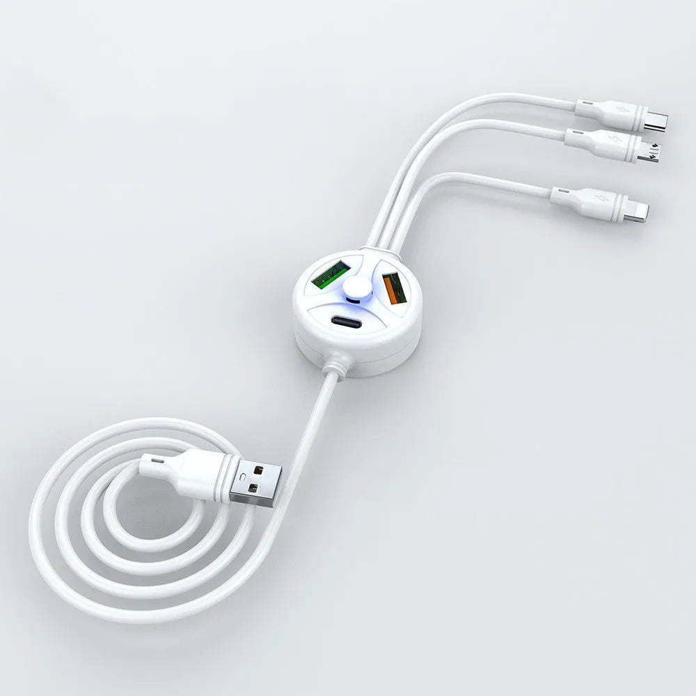 PDPVC mobile phone charging cable with multiple USB connectors and 1.2m length