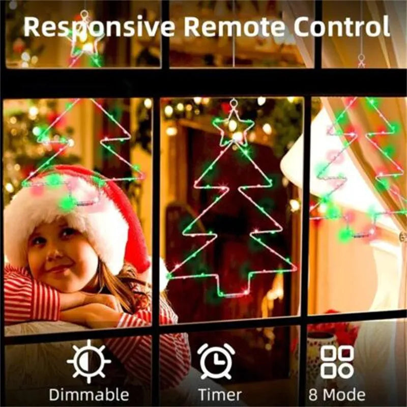 Wrought iron Christmas tree shaped LED light, white birch colour, 40x25cm, battery operated, with remote control