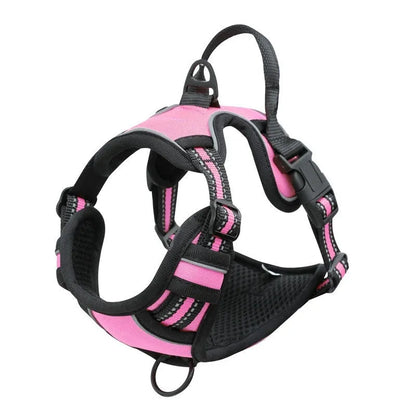 Adjustable dog chest strap lead made from Oxford cloth, shown in one of eight available colours.