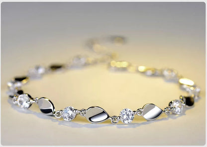 Jane Eyre diamond-encrusted 925 sterling silver bracelet with adjustable chain