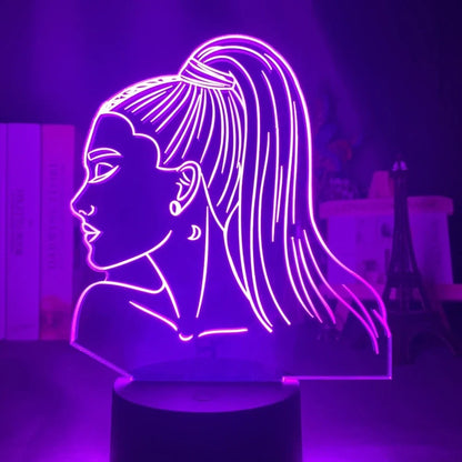 Acrylic 3D night light in European style with 200x150mm shade, remote for 16 colours, black base, LED illuminated