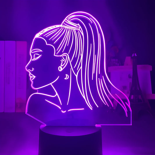 European style acrylic 3D night light with LED lights, showing colourful illumination.