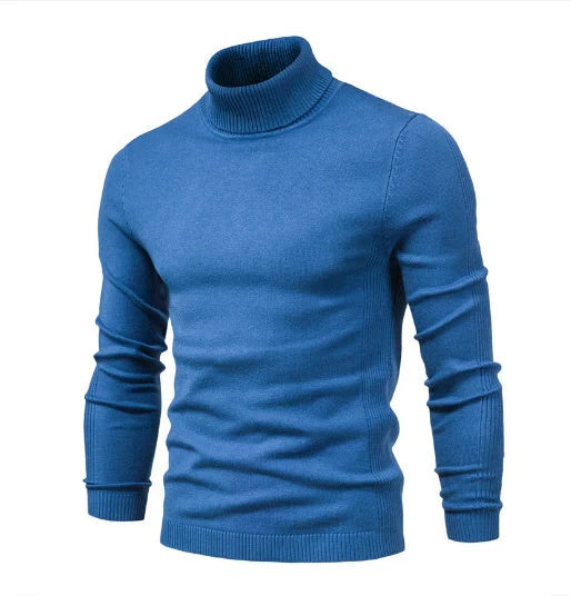 Men's slim fit turtleneck sweater in various colors for winter casual wear