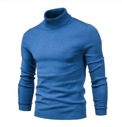 Men's slim fit turtleneck sweater in various colors for winter casual wear