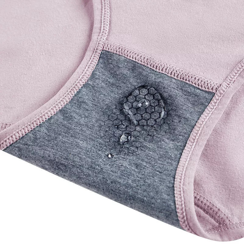 Ladies mid-rise cotton graphene antibacterial panties with tummy control in a 4-color set