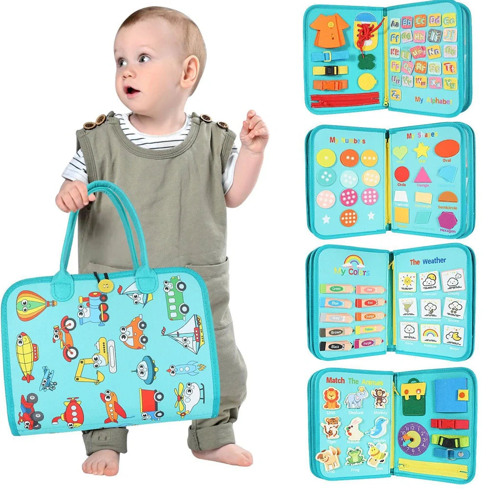 28x44cm felt learning board with puzzle elements for early education