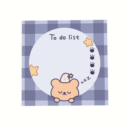 Bear sticky notes 8 x 8cm, 50-sheet cartoon memo pad with eight cover styles