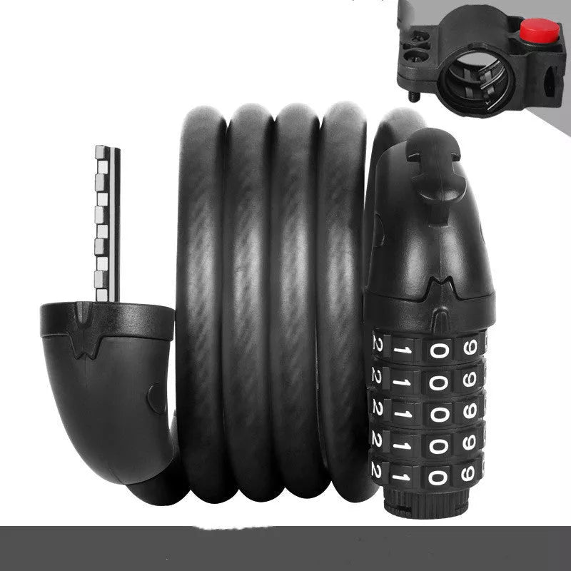 Customizable code bicycle lock with steel wire and fixed bracket