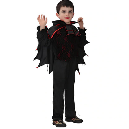 Halloween children's costume in black and red, sizes for 110-140cm height