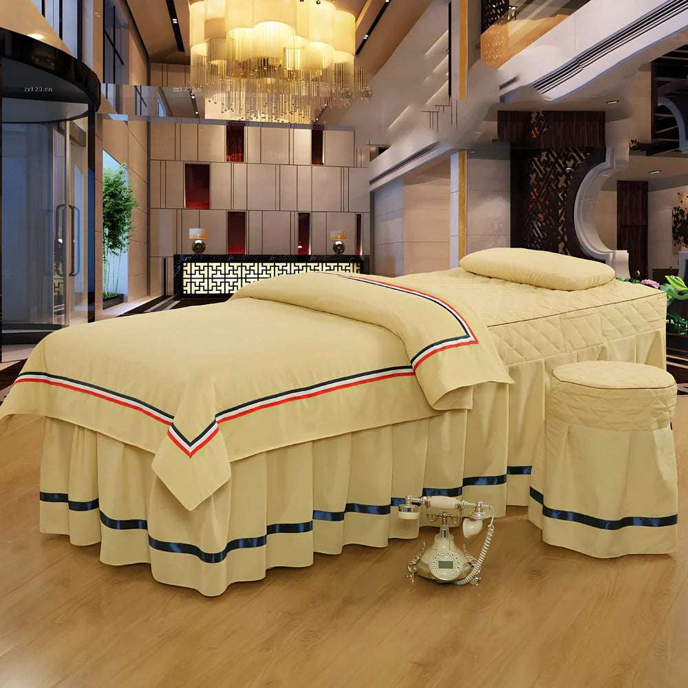 Pure cotton salon bed cover in navy blue colour showing twill weave texture and 180x230cm dimensions