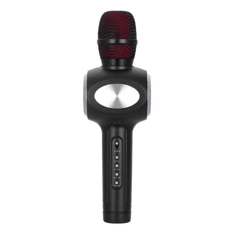 Yaerjia E108 wireless mobile microphone in black, gold, or pink colour with capacitive pickup and 5W speaker output