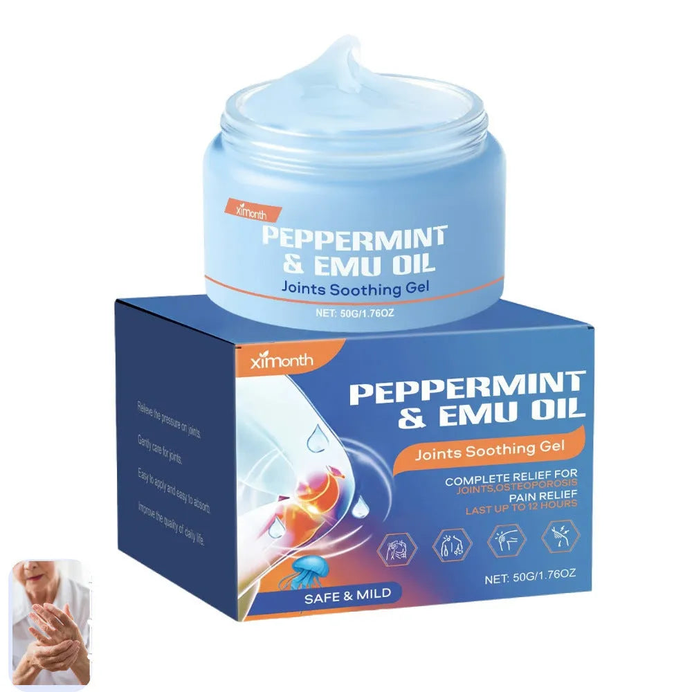 50g tube of joint soothing gel with menthol and emu oil for topical muscle and joint relief