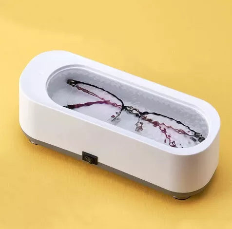 Portable ultrasonic glasses cleaner with display for automatic cleaning