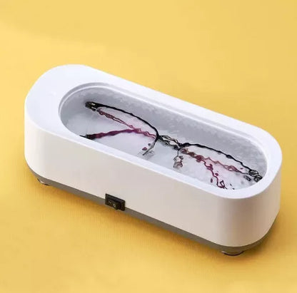 Portable ultrasonic glasses cleaner with display for automatic cleaning
