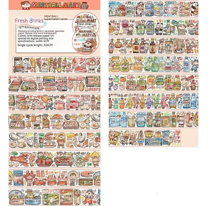 Haemorrhoid tape packaging stickers with cute cartoon characters on Japanese paper, 42 style options
