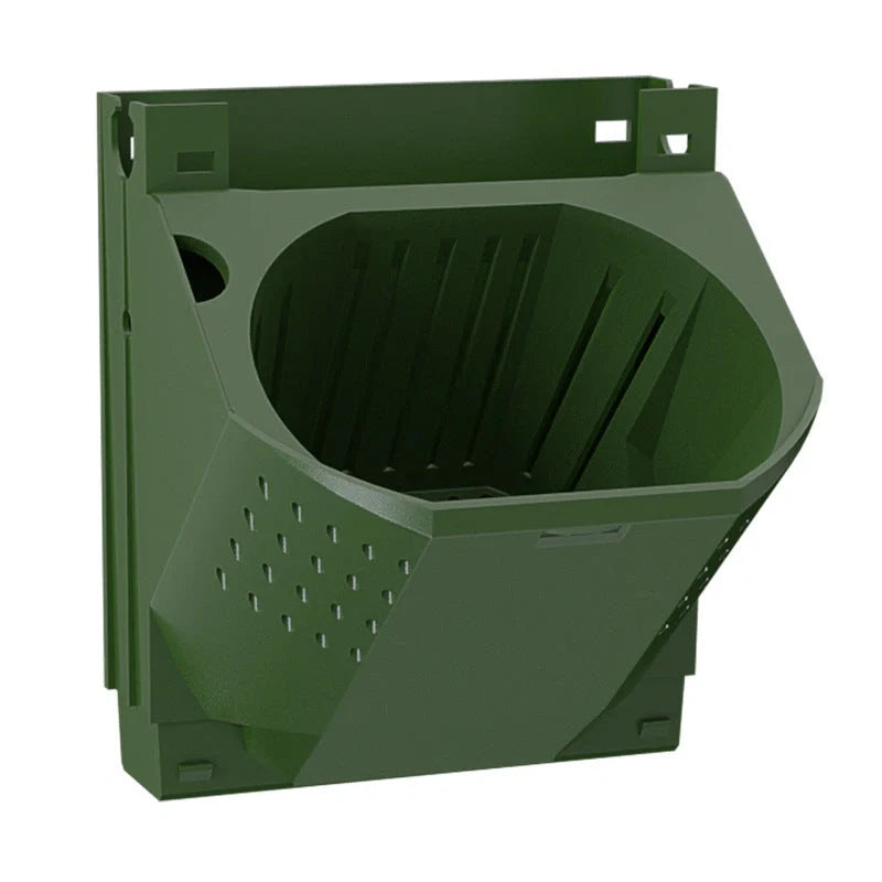 Stackable vertical planter in army green for succulents and bonsai with removable pots