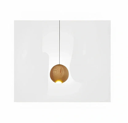 Nordic wood ball chandelier with adjustable height mechanism and solid wood construction