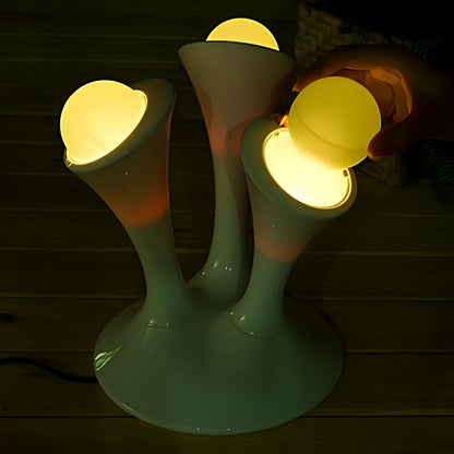 Mushroom-shaped LED night light, 21.5cm base, 26cm height, 7-colour adjustable for bedside ambiance