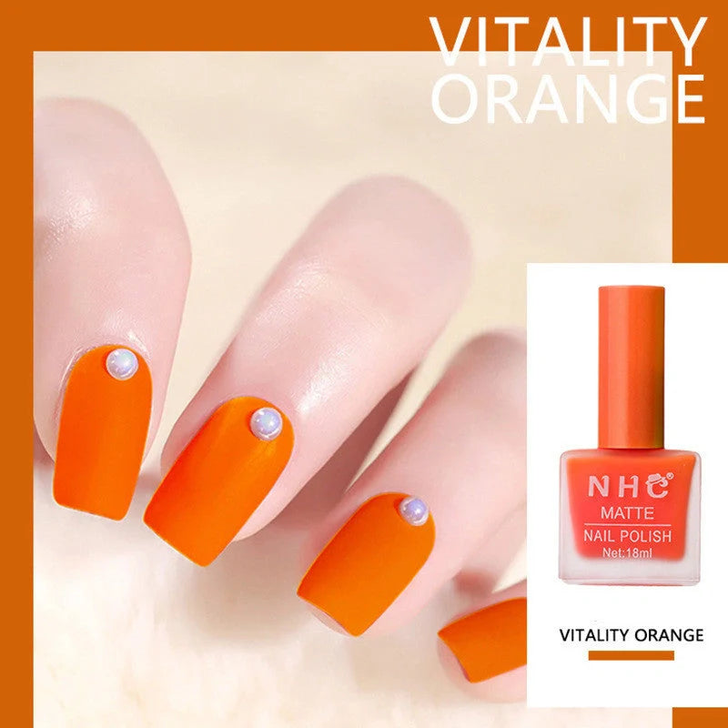 Premium Matte Nail Polish in various chic shades for a flawless, long-lasting finish.
