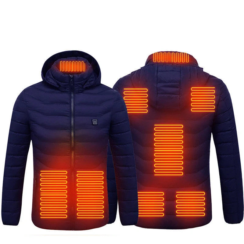 Men's electric heated puffer jacket for winter warmth and style