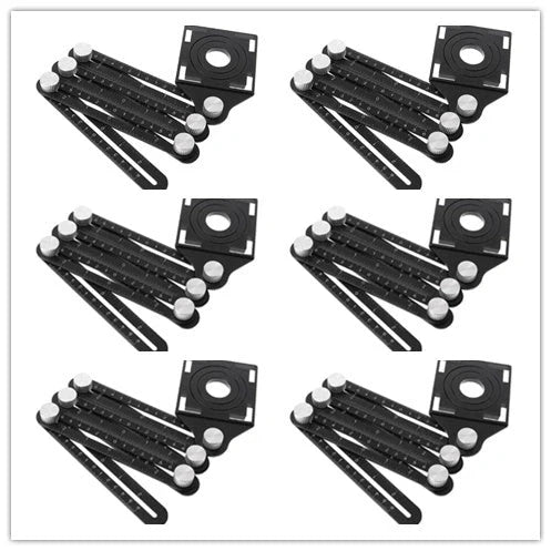 Aluminum alloy six-folding multi-angle measuring ruler for precise tile and flooring projects