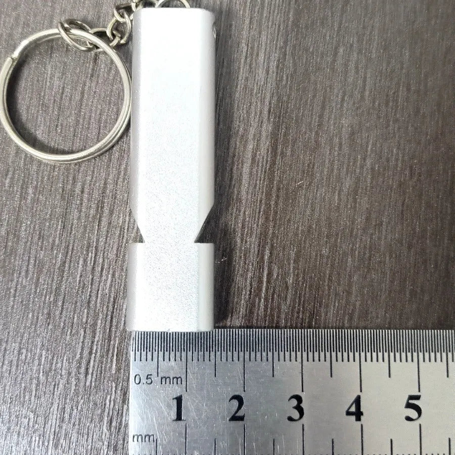 Double hole high-frequency aluminium alloy outdoor whistle in silver or gold for survival and camping
